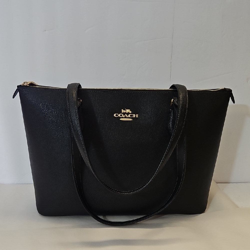 Coach Black Tote Bag with Gold Accents